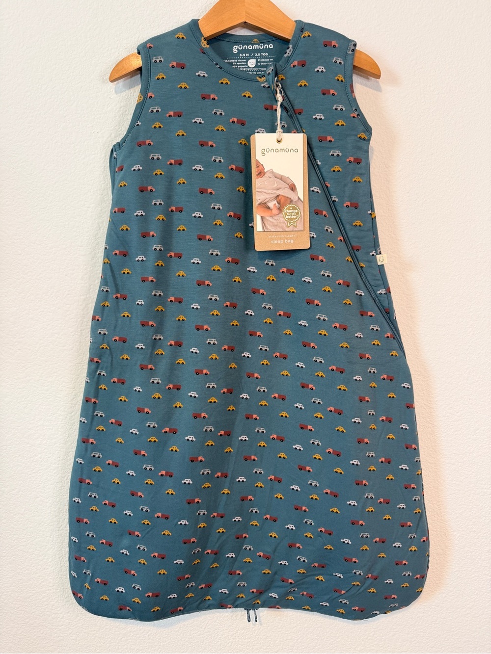 Gunamuna Bamboo Sleep Sack 2.5 TOG Cars Sold Out Rare Print NWT 3-9M WonderZip